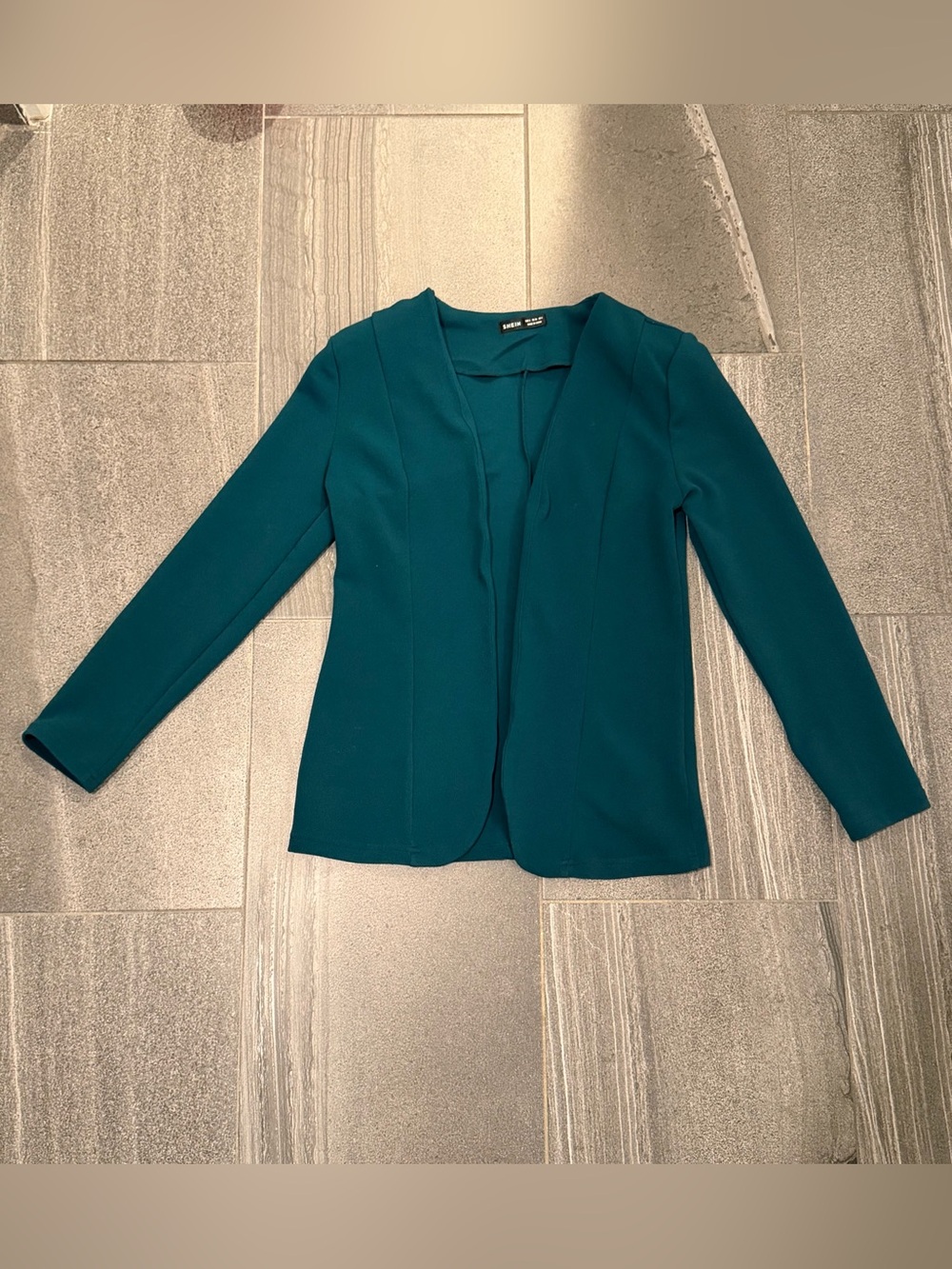 SHEIN open blazer green with shoulder pads size 4